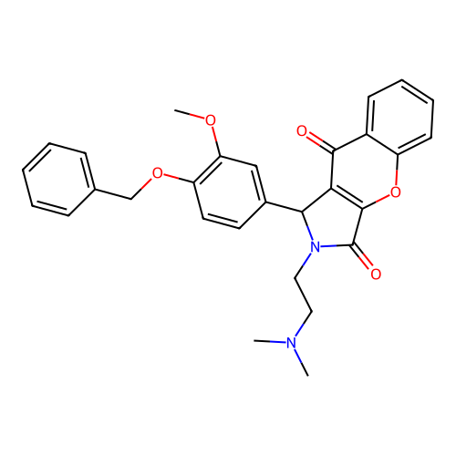 1-(4-(benzyloxy)-3-methoxyphenyl)-2-(2-(dimethylamino)ethyl)-1,2-dihydrochromeno[2,3-c]pyrrole-3,9-dione structure