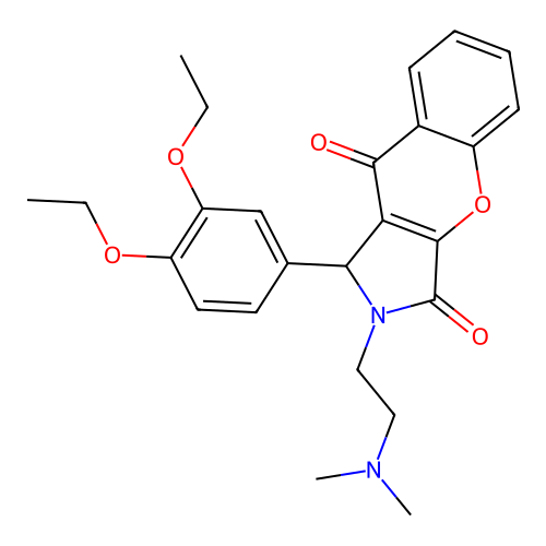 1-(3,4-diethoxyphenyl)-2-(2-dimethylaminoethyl)-1H-chromeno[2,3-c]pyrrole-3,9-dione structure