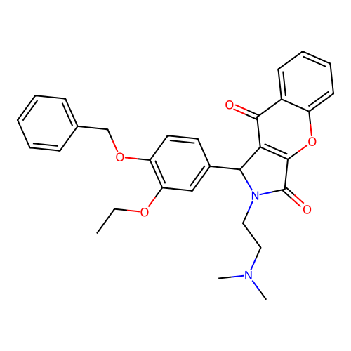 1-(4-(benzyloxy)-3-ethoxyphenyl)-2-(2-(dimethylamino)ethyl)-1,2-dihydrochromeno[2,3-c]pyrrole-3,9-dione structure