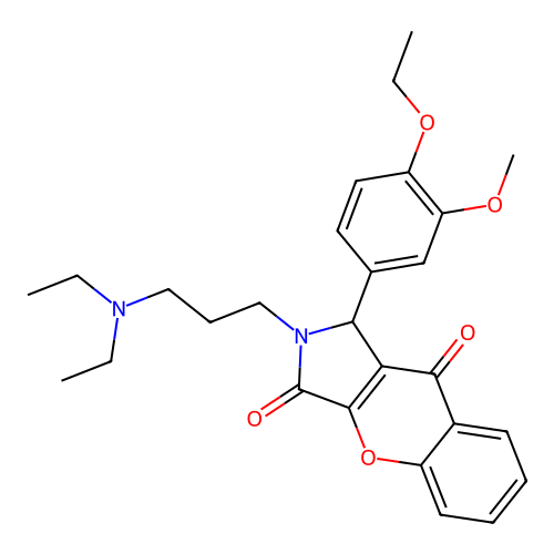 2-(3-(diethylamino)propyl)-1-(4-ethoxy-3-methoxyphenyl)-1,2-dihydrochromeno[2,3-c]pyrrole-3,9-dione structure