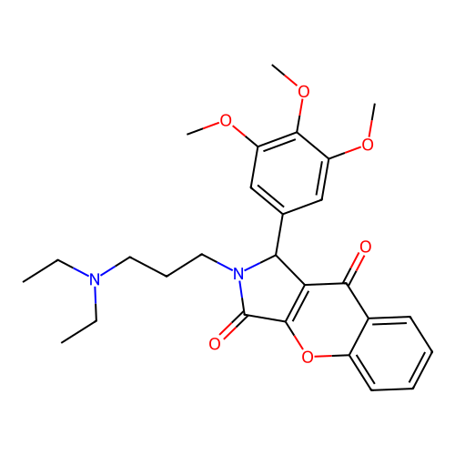 2-[3-(diethylamino)propyl]-1-(3,4,5-trimethoxyphenyl)-1,2-dihydrochromeno[2,3-c]pyrrole-3,9-dione structure