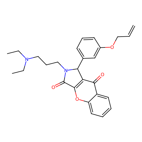 2-[3-(diethylamino)propyl]-1-[3-(prop-2-en-1-yloxy)phenyl]-1,2-dihydrochromeno[2,3-c]pyrrole-3,9-dione structure