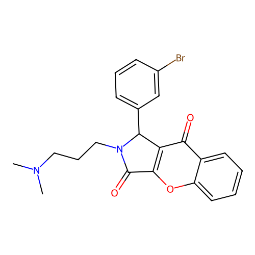 1-(3-bromophenyl)-2-[3-(dimethylamino)propyl]-1,2-dihydrochromeno[2,3-c]pyrrole-3,9-dione structure