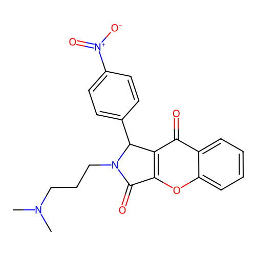 2-(3-(dimethylamino)propyl)-1-(4-nitrophenyl)-1,2-dihydrochromeno[2,3-c]pyrrole-3,9-dione structure