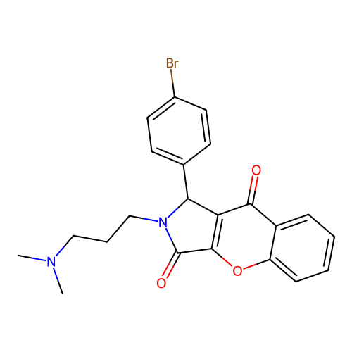 1-(4-bromophenyl)-2-[3-(dimethylamino)propyl]-1,2-dihydrochromeno[2,3-c]pyrrole-3,9-dione structure