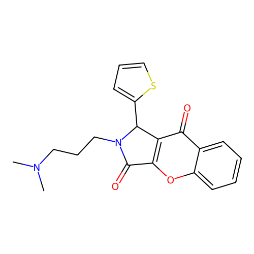 2-[3-(dimethylamino)propyl]-1-thiophen-2-yl-1H-chromeno[2,3-c]pyrrole-3,9-dione structure