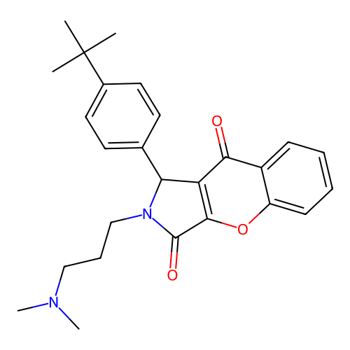 1-(4-tert-butylphenyl)-2-[3-(dimethylamino)propyl]-1,2-dihydrochromeno[2,3-c]pyrrole-3,9-dione structure