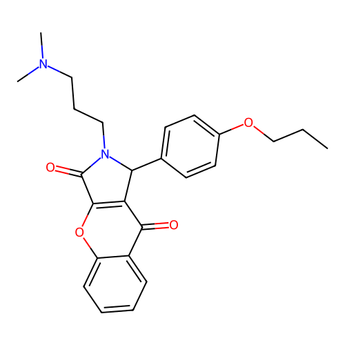 2-[3-(dimethylamino)propyl]-1-(4-propoxyphenyl)-1,2-dihydrochromeno[2,3-c]pyrrole-3,9-dione structure