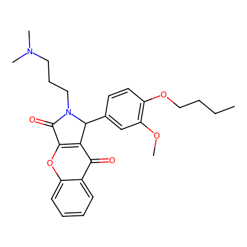 1-(4-butoxy-3-methoxyphenyl)-2-[3-(dimethylamino)propyl]-1,2-dihydrochromeno[2,3-c]pyrrole-3,9-dione structure