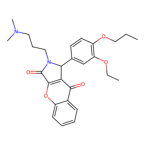 2-[3-(dimethylamino)propyl]-1-(3-ethoxy-4-propoxyphenyl)-1,2-dihydrochromeno[2,3-c]pyrrole-3,9-dione structure