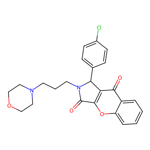 1-(4-chlorophenyl)-2-(3-morpholin-4-ylpropyl)-1H-chromeno[2,3-c]pyrrole-3,9-dione structure