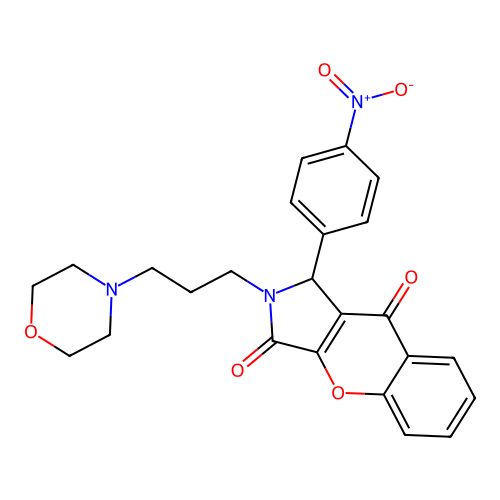 2-(3-morpholin-4-ylpropyl)-1-(4-nitrophenyl)-1H-chromeno[2,3-c]pyrrole-3,9-dione structure