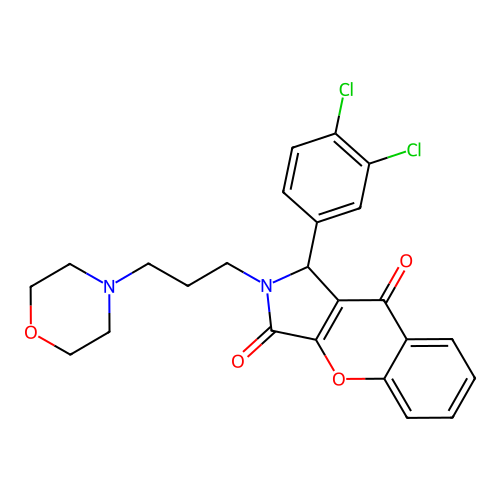 1-(3,4-dichlorophenyl)-2-(3-morpholin-4-ylpropyl)-1H-chromeno[2,3-c]pyrrole-3,9-dione structure