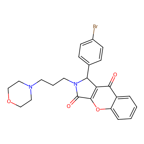 1-(4-bromophenyl)-2-(3-morpholin-4-ylpropyl)-1,2-dihydrochromeno[2,3-c]pyrrole-3,9-dione structure
