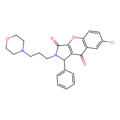 7-chloro-2-(3-morpholin-4-ylpropyl)-1-phenyl-1,2-dihydrochromeno[2,3-c]pyrrole-3,9-dione structure