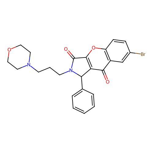 7-Bromo-2-(3-morpholin-4-ylpropyl)-1-phenylchromeno[2,3-c]3-pyrroline-3,9-dion e structure