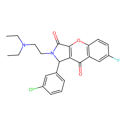 1-(3-chlorophenyl)-2-[2-(diethylamino)ethyl]-7-fluoro-1,2-dihydrochromeno[2,3-c]pyrrole-3,9-dione structure