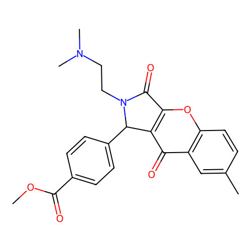 methyl 4-{2-[2-(dimethylamino)ethyl]-7-methyl-3,9-dioxo-1,2,3,9-tetrahydrochromeno[2,3-c]pyrrol-1-yl}benzoate structure