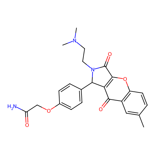 2-(4-{2-[2-(dimethylamino)ethyl]-7-methyl-3,9-dioxo-1,2,3,9-tetrahydrochromeno[2,3-c]pyrrol-1-yl}phenoxy)acetamide structure