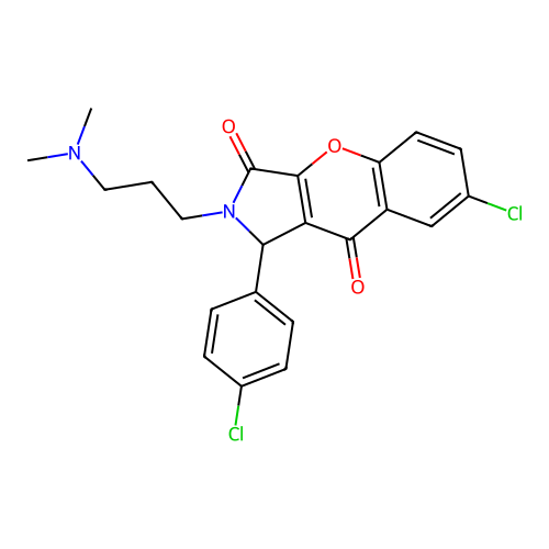 7-chloro-1-(4-chlorophenyl)-2-[3-(dimethylamino)propyl]-1,2-dihydrochromeno[2,3-c]pyrrole-3,9-dione structure