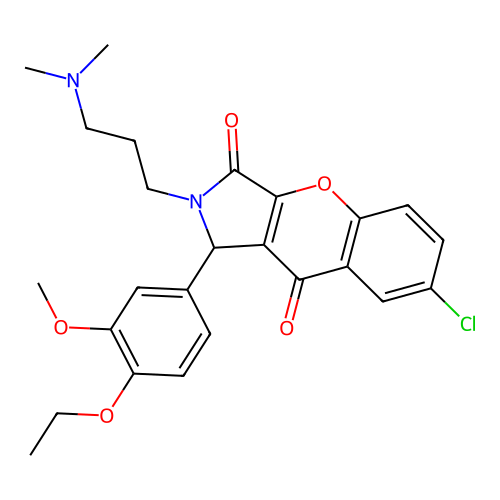 7-chloro-2-[3-(dimethylamino)propyl]-1-(4-ethoxy-3-methoxyphenyl)-1,2-dihydrochromeno[2,3-c]pyrrole-3,9-dione structure