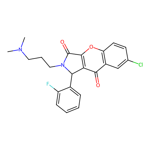 7-chloro-2-[3-(dimethylamino)propyl]-1-(2-fluorophenyl)-1,2-dihydrochromeno[2,3-c]pyrrole-3,9-dione structure