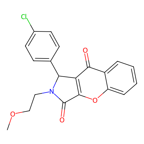 1-(4-chlorophenyl)-2-(2-methoxyethyl)-1,2-dihydrochromeno[2,3-c]pyrrole-3,9-dione structure