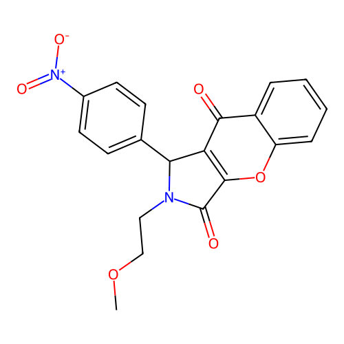 2-(2-Methoxyethyl)-1-(4-nitrophenyl)-1,2-dihydrochromeno[2,3-c]pyrrole-3,9-dione structure