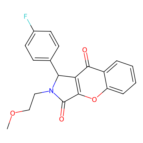 1-(4-fluorophenyl)-2-(2-methoxyethyl)-1,2-dihydrochromeno[2,3-c]pyrrole-3,9-dione structure