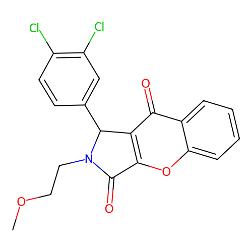 1-(3,4-dichlorophenyl)-2-(2-methoxyethyl)-1,2-dihydrochromeno[2,3-c]pyrrole-3,9-dione structure