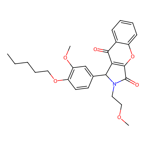 2-(2-methoxyethyl)-1-[3-methoxy-4-(pentyloxy)phenyl]-1,2-dihydrochromeno[2,3-c]pyrrole-3,9-dione structure
