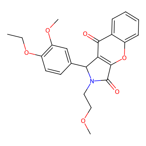 1-(4-ethoxy-3-methoxyphenyl)-2-(2-methoxyethyl)-1,2-dihydrochromeno[2,3-c]pyrrole-3,9-dione structure