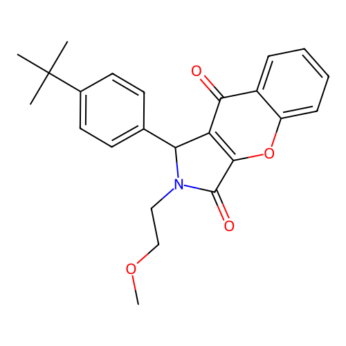 1-(4-tert-butylphenyl)-2-(2-methoxyethyl)-1,2-dihydrochromeno[2,3-c]pyrrole-3,9-dione structure