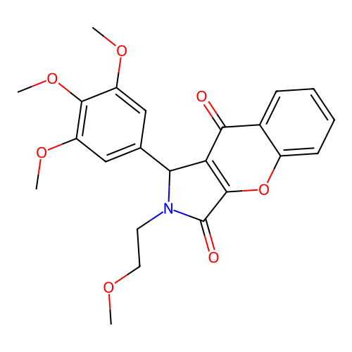 2-(2-methoxyethyl)-1-(3,4,5-trimethoxyphenyl)-1,2-dihydrochromeno[2,3-c]pyrrole-3,9-dione structure