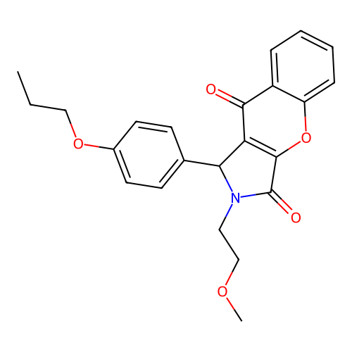 2-(2-methoxyethyl)-1-(4-propoxyphenyl)-1,2-dihydrochromeno[2,3-c]pyrrole-3,9-dione structure