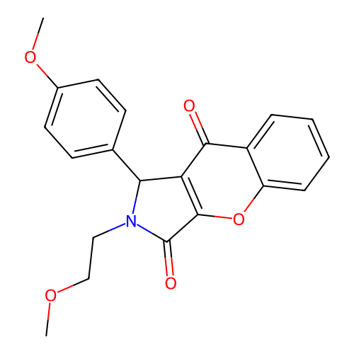 2-(2-methoxyethyl)-1-(4-methoxyphenyl)-1,2-dihydrochromeno[2,3-c]pyrrole-3,9-dione structure