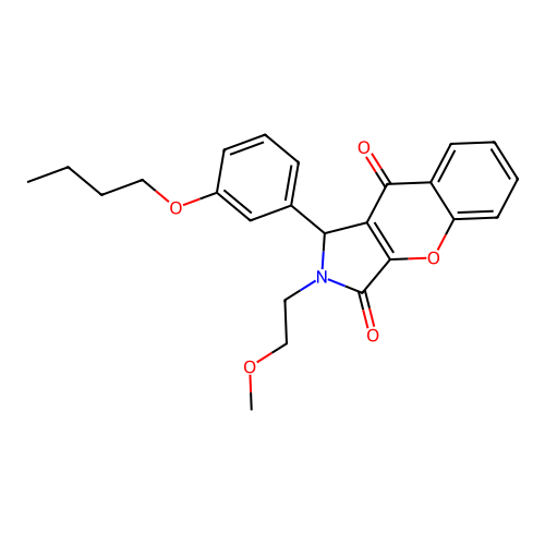 1-(3-butoxyphenyl)-2-(2-methoxyethyl)-1,2-dihydrochromeno[2,3-c]pyrrole-3,9-dione structure