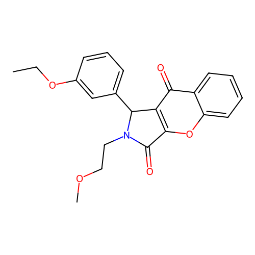 1-(3-ethoxyphenyl)-2-(2-methoxyethyl)-1,2-dihydrochromeno[2,3-c]pyrrole-3,9-dione structure