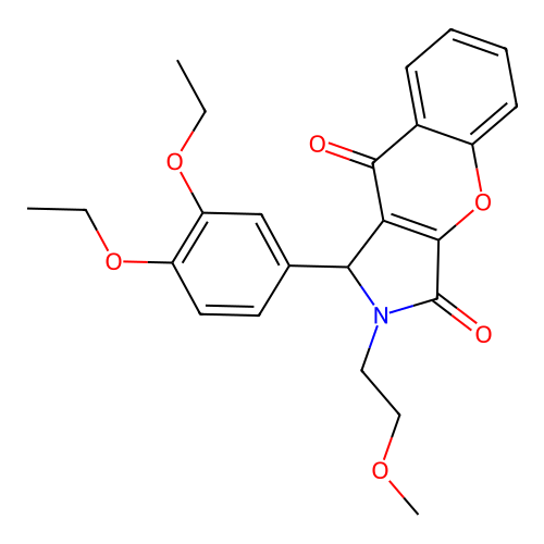 1-(3,4-diethoxyphenyl)-2-(2-methoxyethyl)-1,2-dihydrochromeno[2,3-c]pyrrole-3,9-dione structure