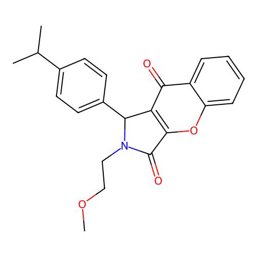2-(2-methoxyethyl)-1-[4-(propan-2-yl)phenyl]-1,2-dihydrochromeno[2,3-c]pyrrole-3,9-dione structure