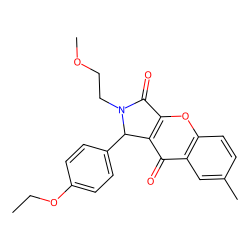 1-(4-ethoxyphenyl)-2-(2-methoxyethyl)-7-methyl-1,2-dihydrochromeno[2,3-c]pyrrole-3,9-dione structure