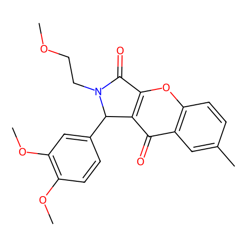 1-(3,4-dimethoxyphenyl)-2-(2-methoxyethyl)-7-methyl-1,2-dihydrochromeno[2,3-c]pyrrole-3,9-dione structure
