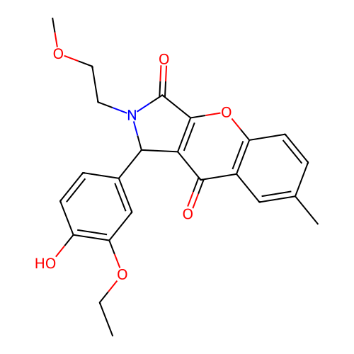 1-(3-ethoxy-4-hydroxyphenyl)-2-(2-methoxyethyl)-7-methyl-1,2-dihydrochromeno[2,3-c]pyrrole-3,9-dione structure