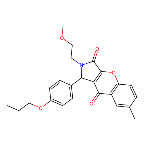 2-(2-methoxyethyl)-7-methyl-1-(4-propoxyphenyl)-1,2-dihydrochromeno[2,3-c]pyrrole-3,9-dione structure