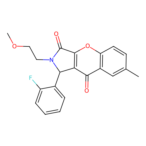 1-(2-fluorophenyl)-2-(2-methoxyethyl)-7-methyl-1,2-dihydrochromeno[2,3-c]pyrrole-3,9-dione structure