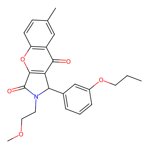 2-(2-methoxyethyl)-7-methyl-1-(3-propoxyphenyl)-1,2-dihydrochromeno[2,3-c]pyrrole-3,9-dione structure