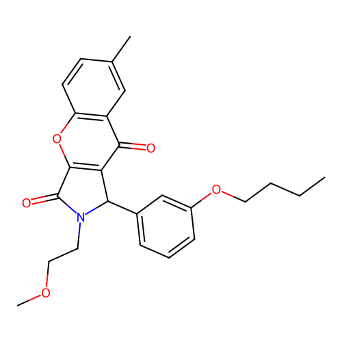 1-(3-butoxyphenyl)-2-(2-methoxyethyl)-7-methyl-1,2-dihydrochromeno[2,3-c]pyrrole-3,9-dione structure