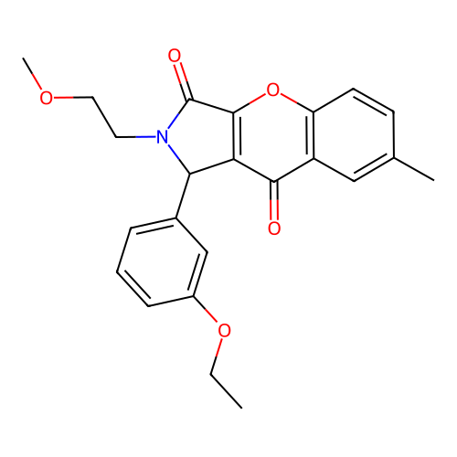 1-(3-ethoxyphenyl)-2-(2-methoxyethyl)-7-methyl-1,2-dihydrochromeno[2,3-c]pyrrole-3,9-dione structure