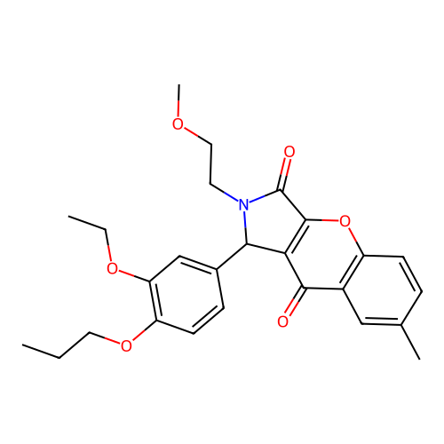 1-(3-ethoxy-4-propoxyphenyl)-2-(2-methoxyethyl)-7-methyl-1,2-dihydrochromeno[2,3-c]pyrrole-3,9-dione structure