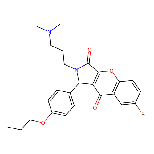 2-[3-(dimethylamino)propyl]-7-bromo-1-(4-propoxyphenyl)chromeno[2,3-c]3-pyrrol ine-3,9-dione structure